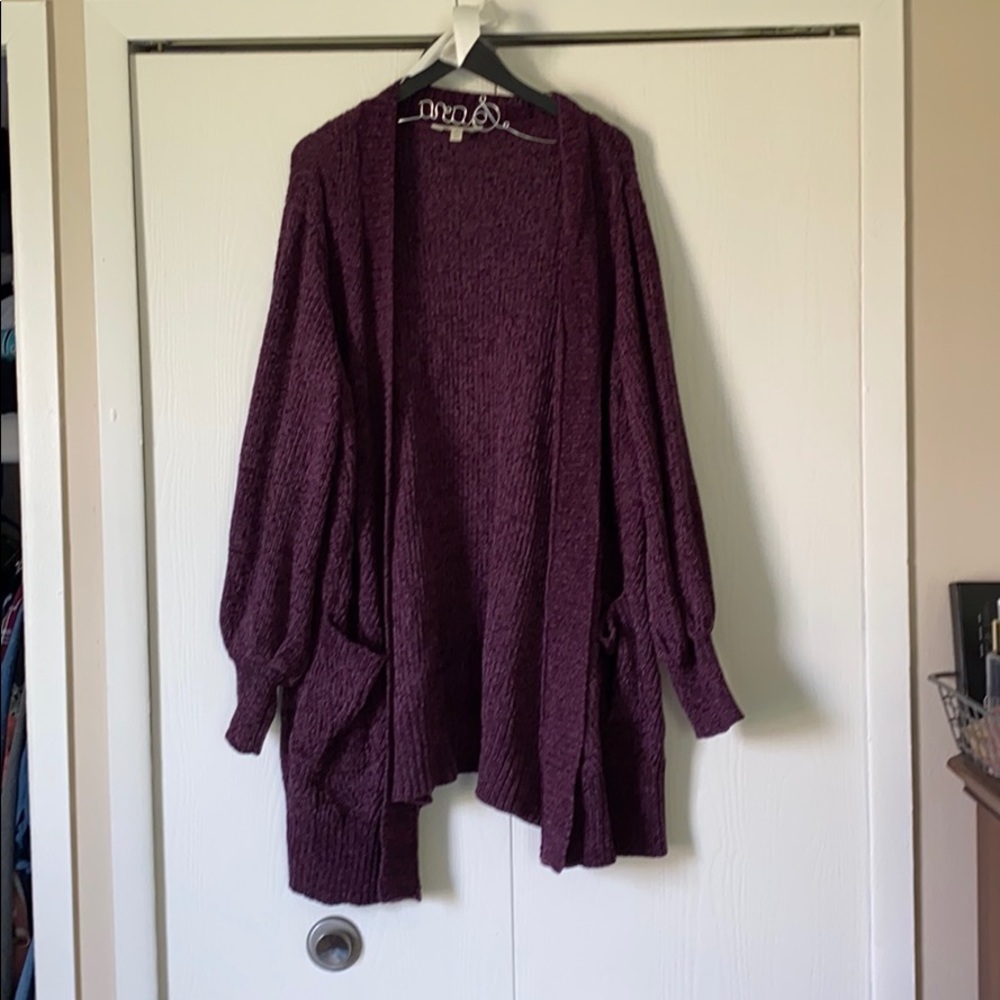 Purple velvet cardigan